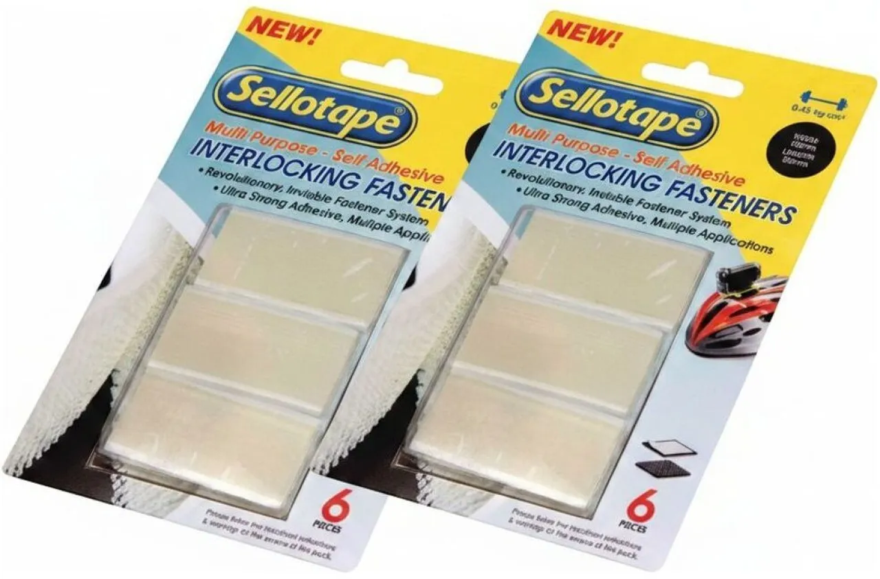 Sellotape Interlocking Mushroom Fasteners 25mm x 50mm Fastener