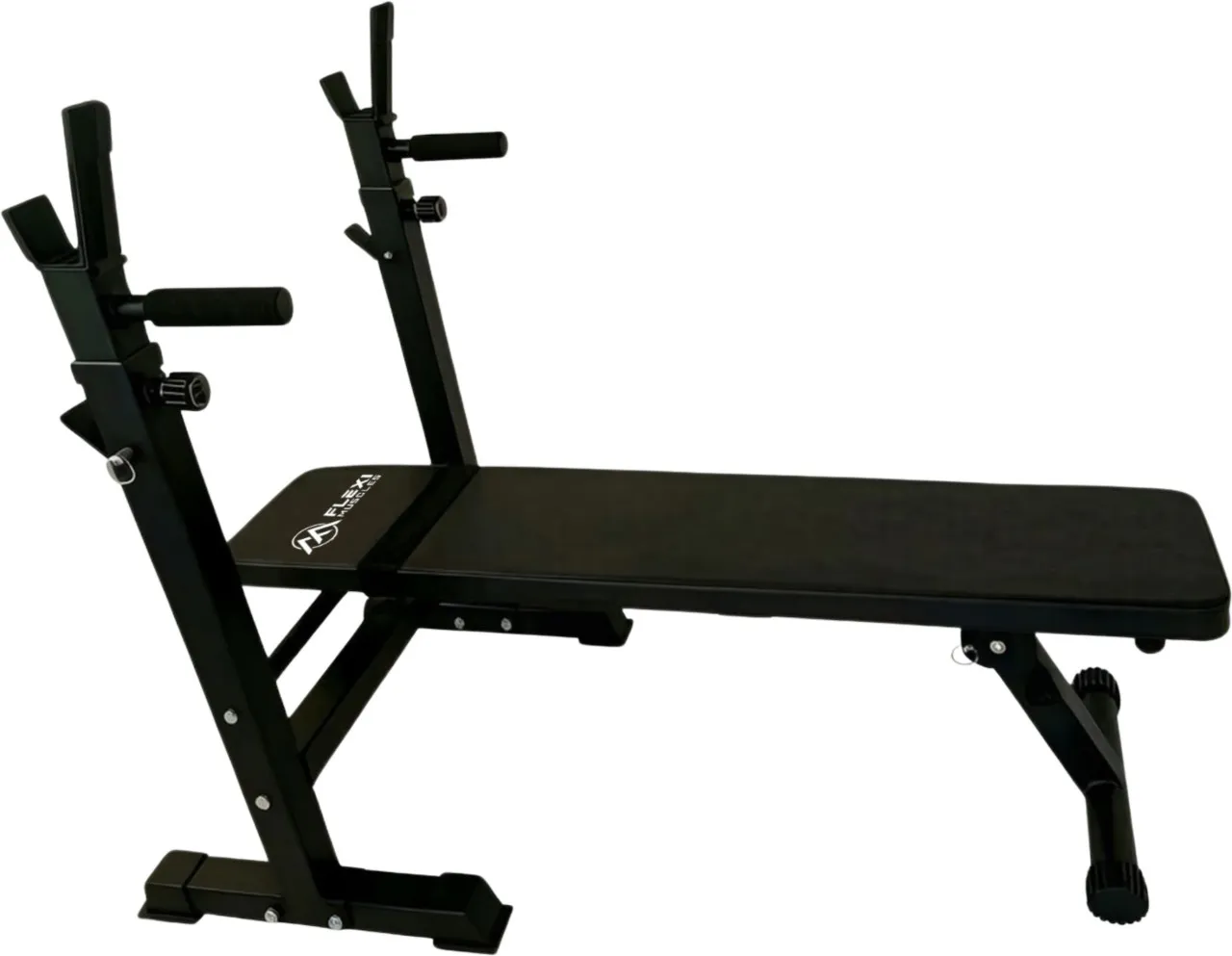 Flexi Muscles Weight Lifting Bench with Barbell Rack Multipurpose Fitness Bench
