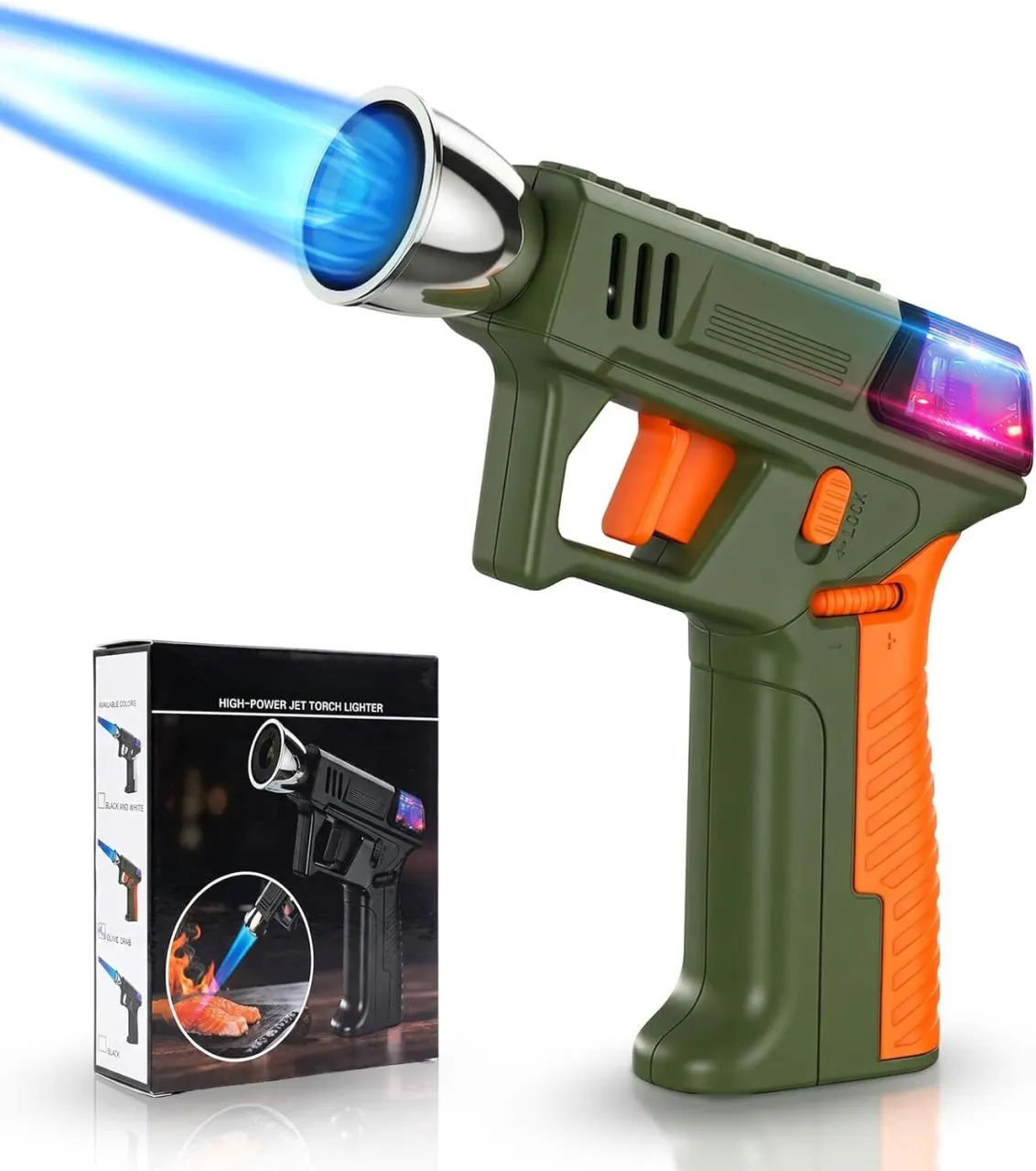BOWENSTORE Torch Lighter, Cool Gifts for Men, Refillable Type-C Kitchen Torch with Adjustable Flame…