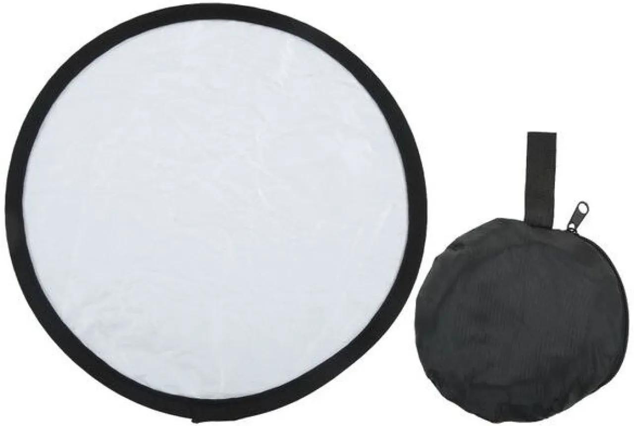NANSHI 30cm Silver/White 2-in-1 Round Photo Light Reflector Halogen Flash