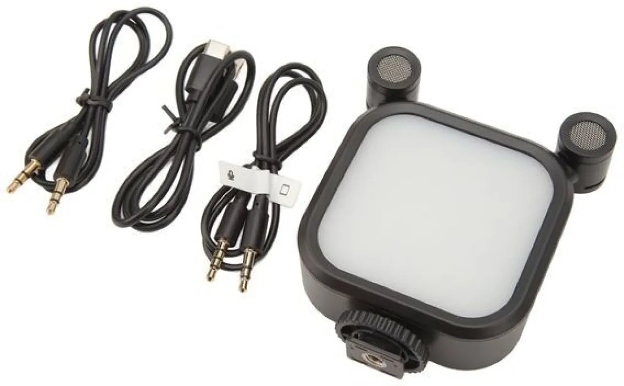 NANSHI Mic+Light Combo with 10 Brightness Levels Daily Use Halogen Flash