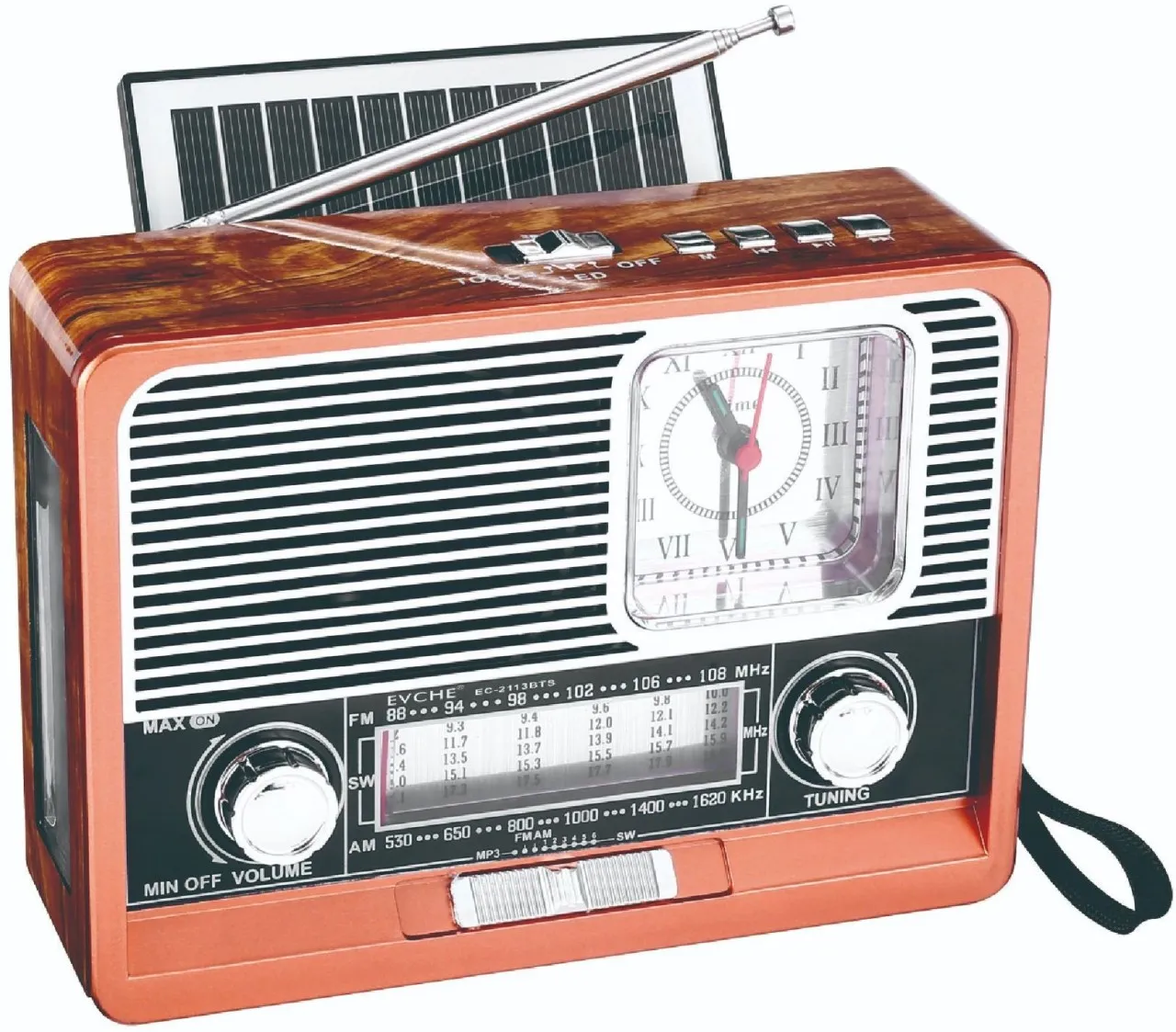 XINhui Radio, full-band Bluetooth solar LED flashlight clock radio, international product FM Radio