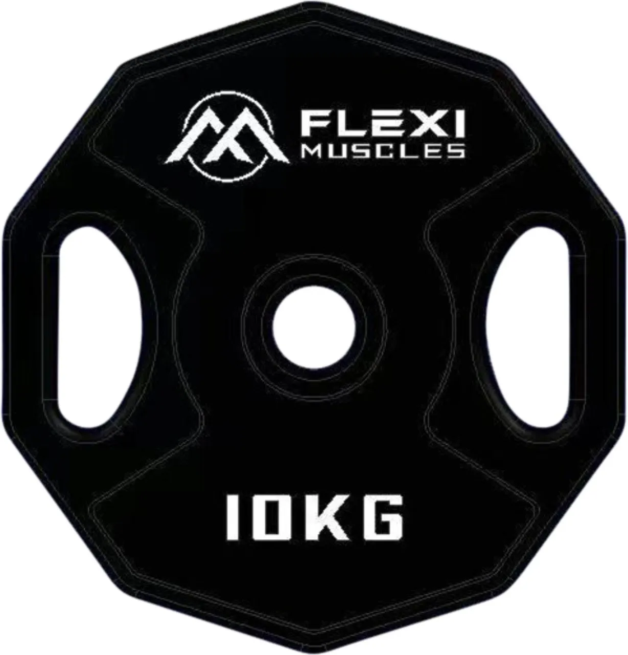Flexi Muscles Rubber Coated Barbell Plates for Weight Lifting (Single) Black Weight Plate