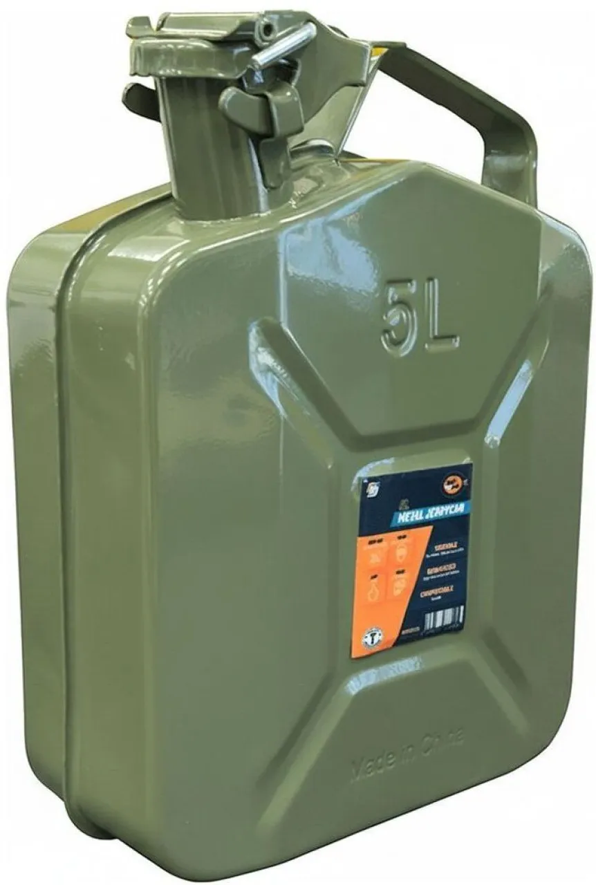Mobi-Jack Metal 5 Litre Jerrycan with Handle 5 L Fuel Can