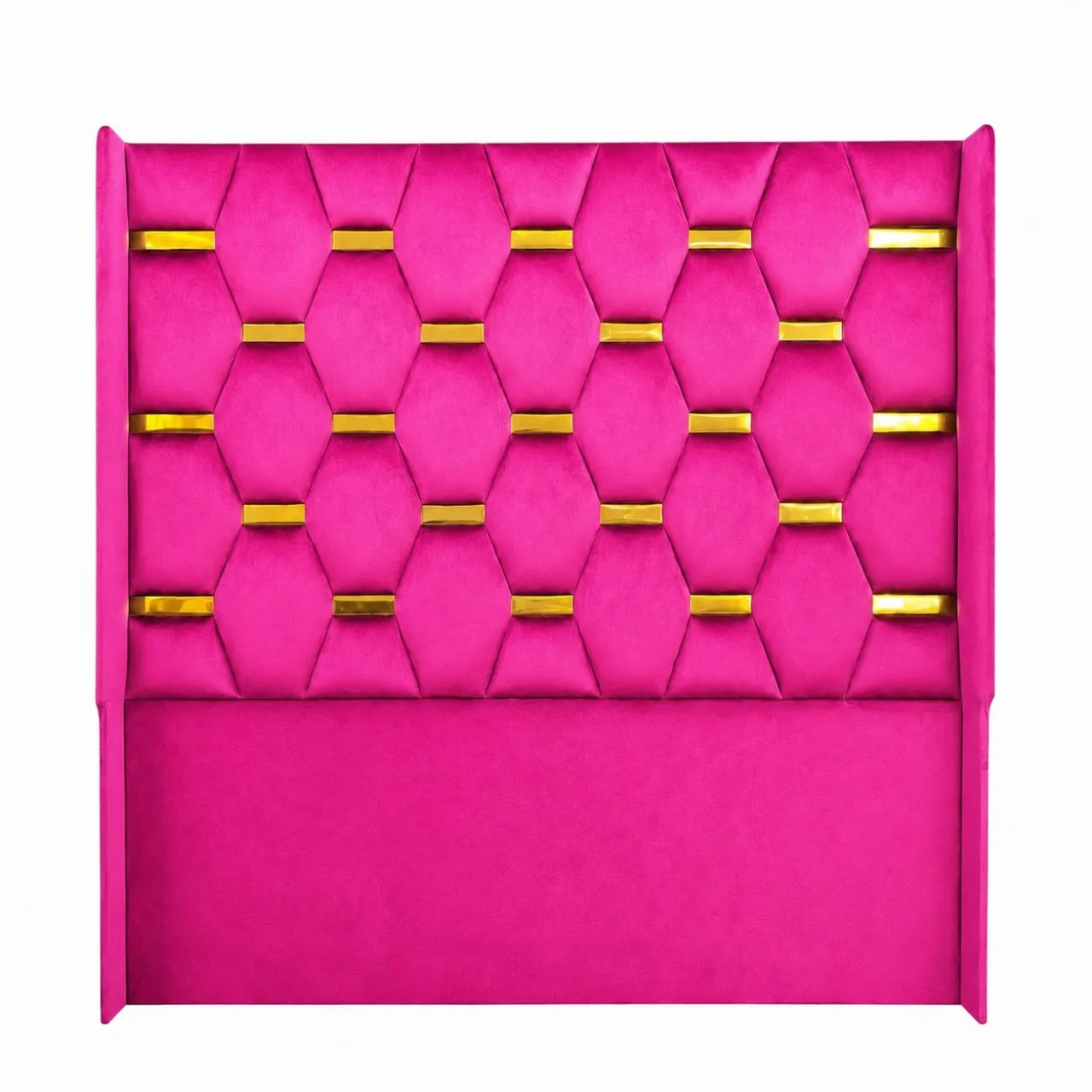 Roykin Furnitures Queen-Size-Gold-Accent-Designer-Pink Headboard