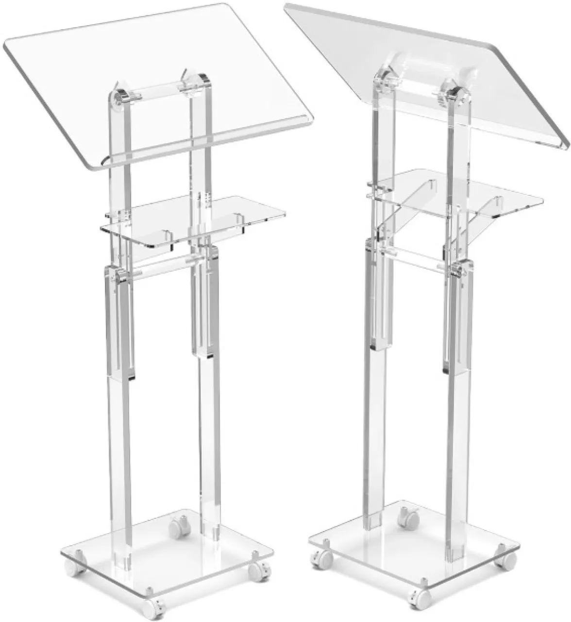 Deco4U Acrylic Podium Stand with Wheels Table Frame