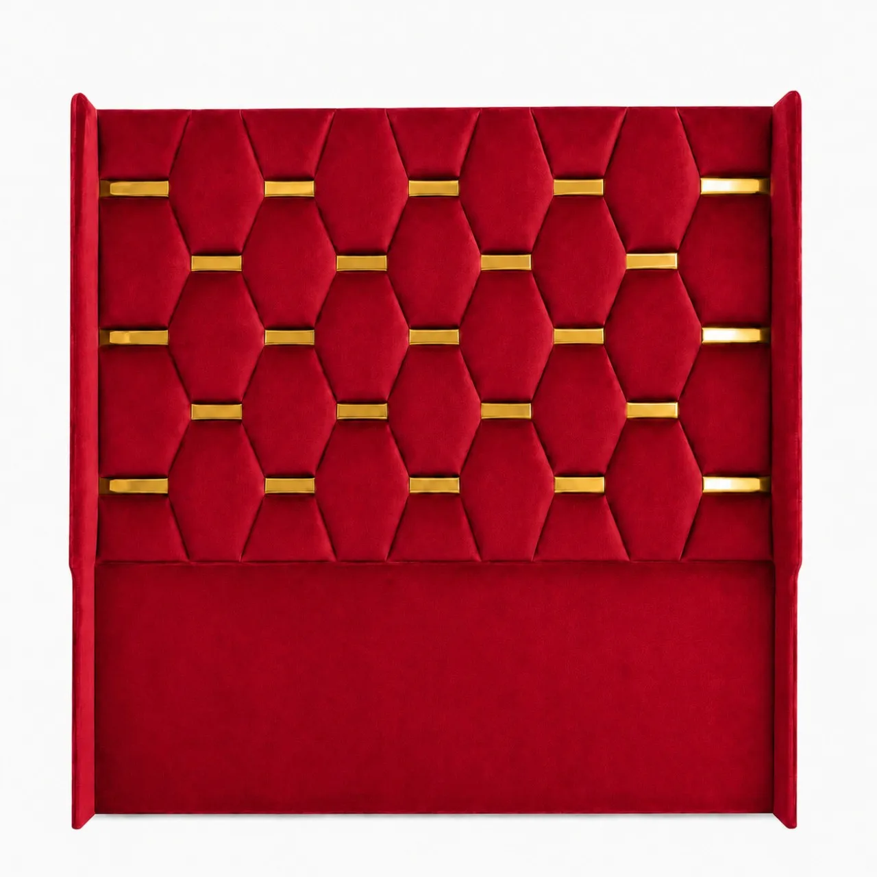 Roykin Furnitures Queen-Size-Gold-Accent-Designer-Red Headboard