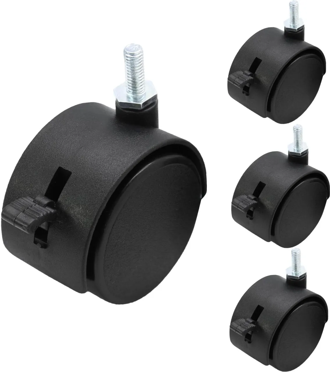 Banglii 4pcs 2 Inch Swivel Caster Wheels, M6 Threaded Stem Caster Wheels with Brake, Heavy Duty Cas…