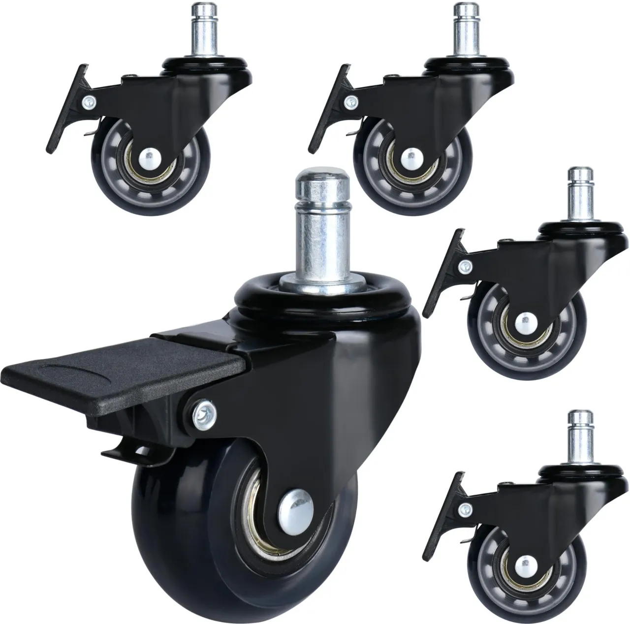 Tuochi Office Chair Casters with Brake Heavy Duty 2 inch Universal Fit Locking Casters Set of 5 wit…