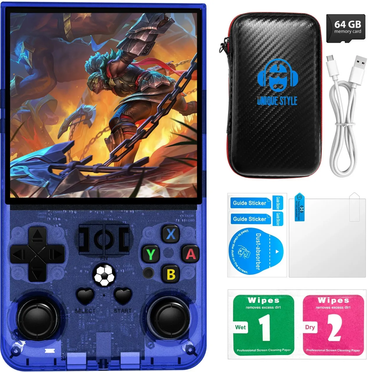 marevic R36MAX Retro Handheld Game Console, 4.0 Inch 720x720 IPS Screen, Built-in 18,000+ Classic G…