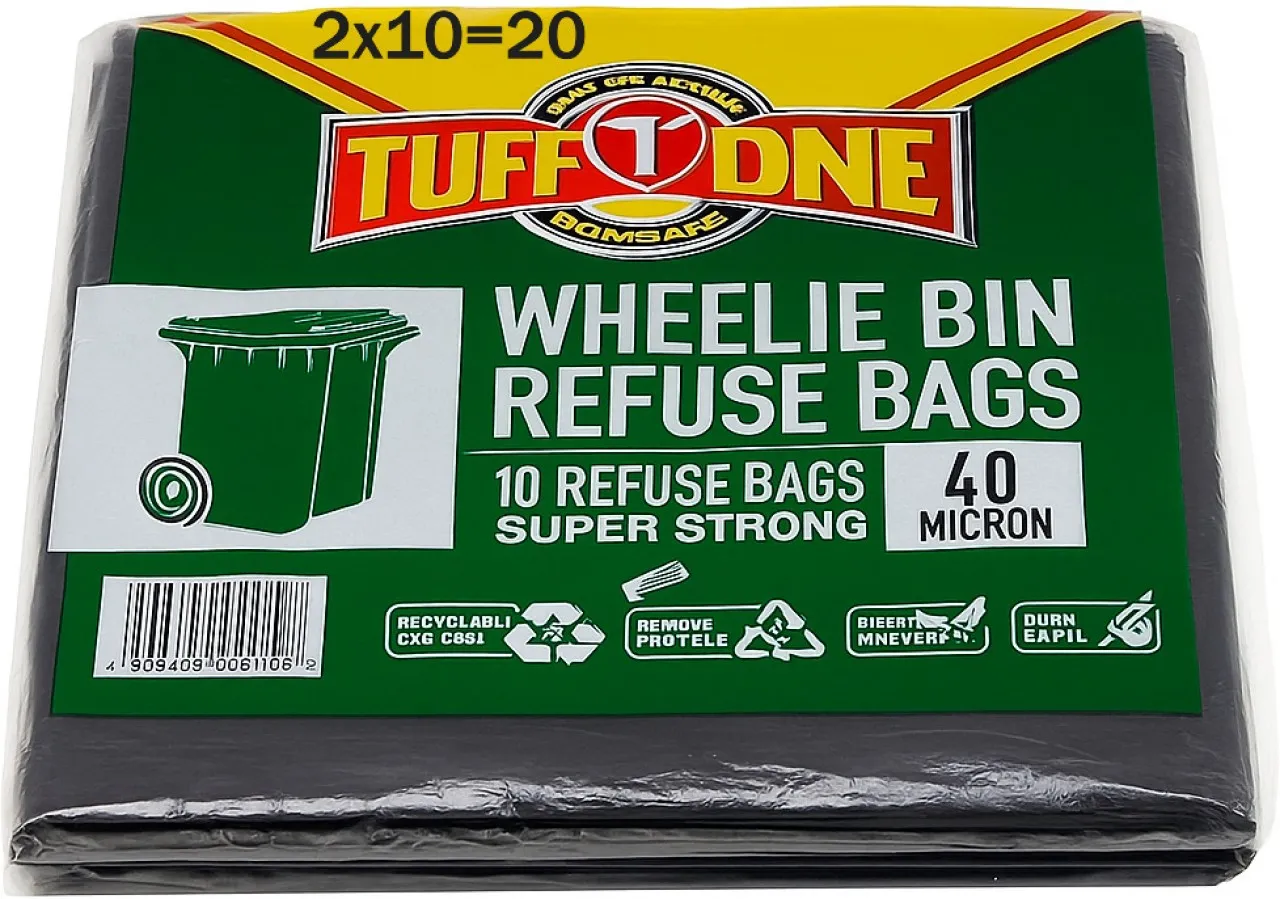 Tuff One Pick-it up Jumbo 1000 L Garbage Bag  Pack of 20