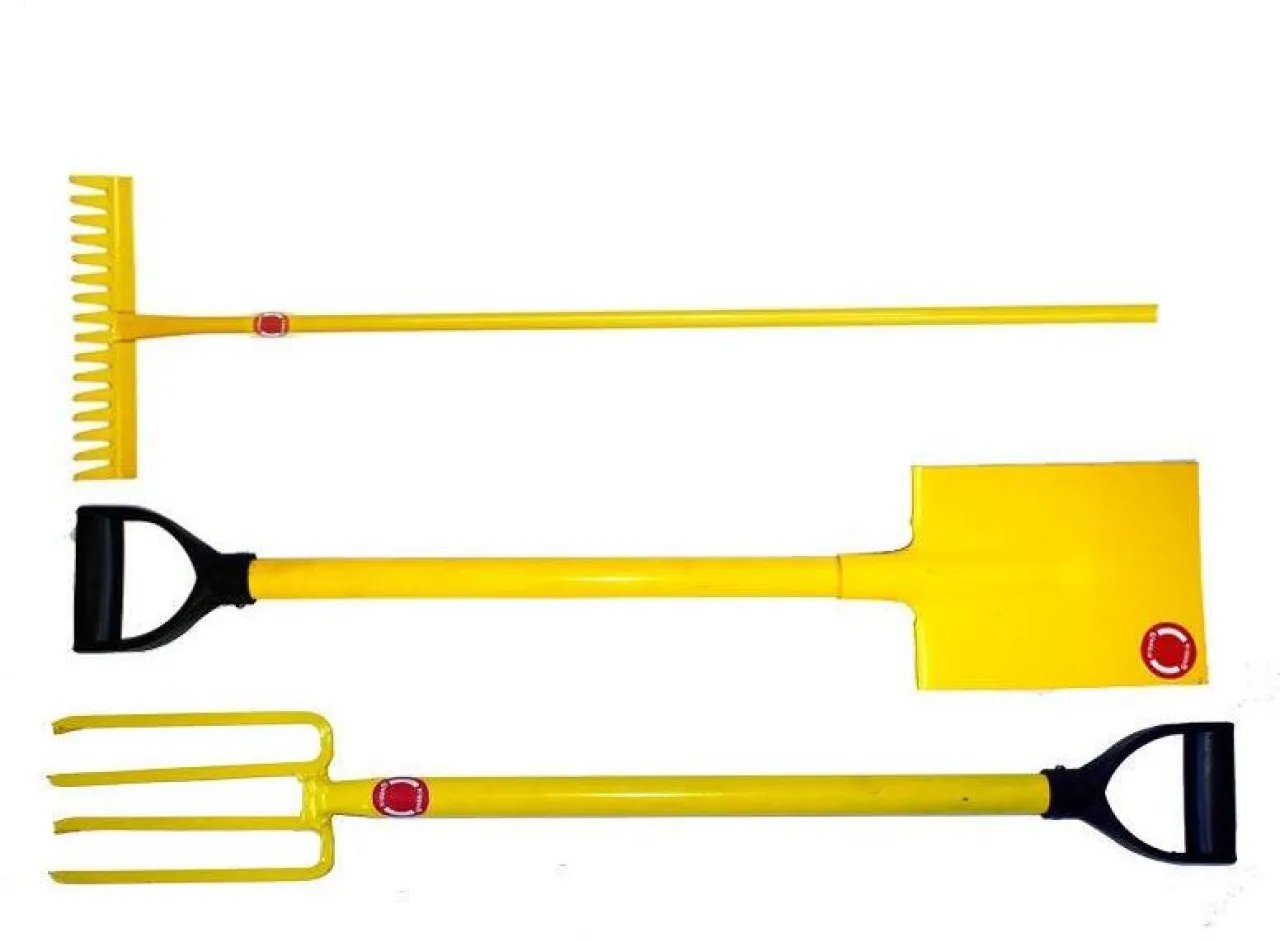 RIGGER Fork, Spade and Rake Digging Combo - Medium Size Lighter Weight Garden Tool Kit