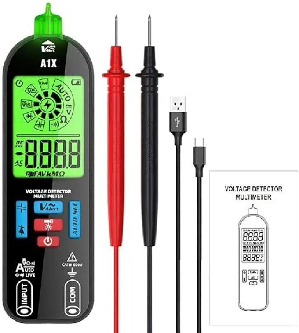 atx Digital Multimeter, 2026 New Professional Electrician Tester Detector, Rechargeable Voltage Det…
