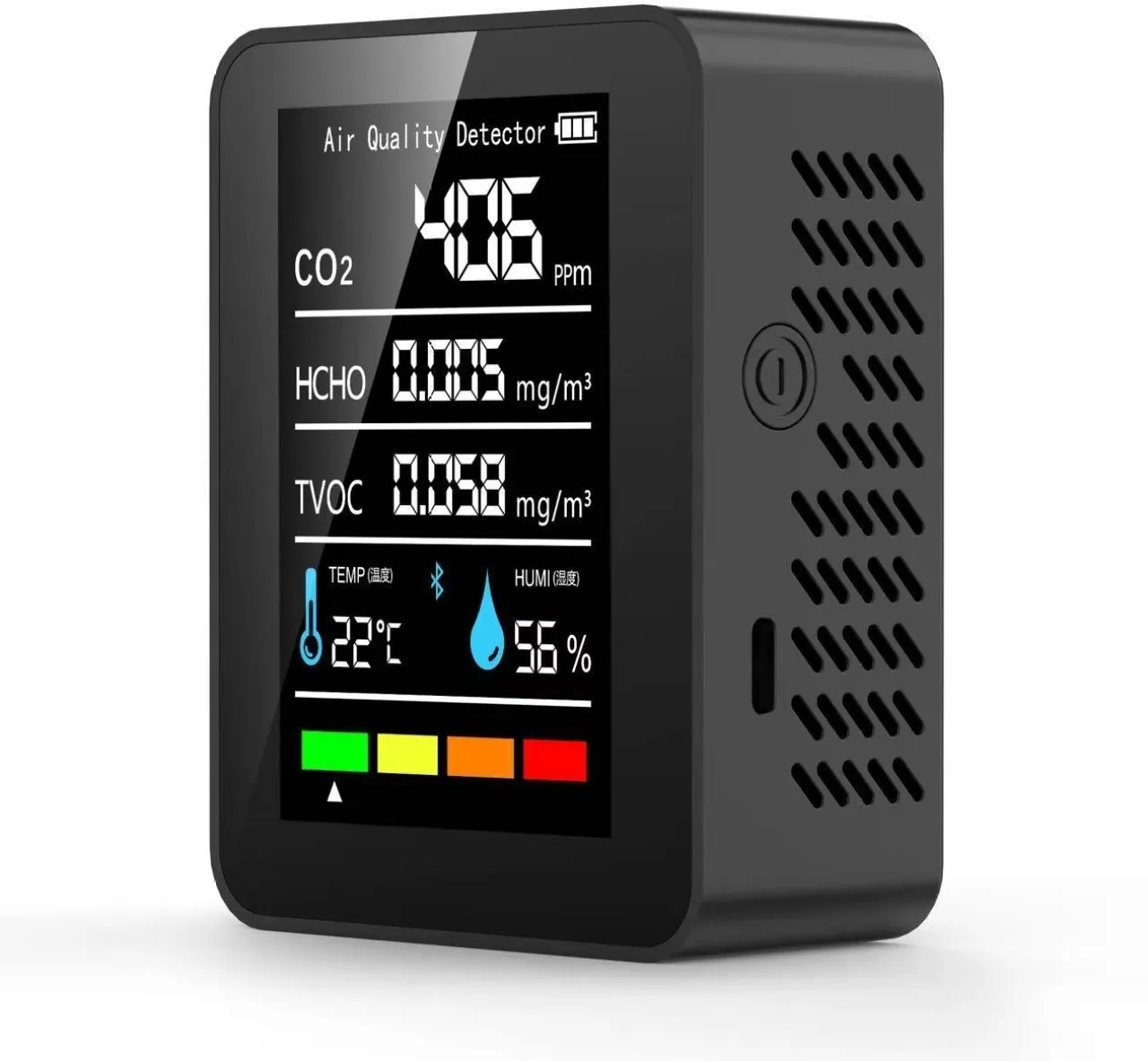 Lingfeng 5-in-1 Carbon Dioxide Detector,Temperature and Humidity Air Quality Portable Formaldehyde …