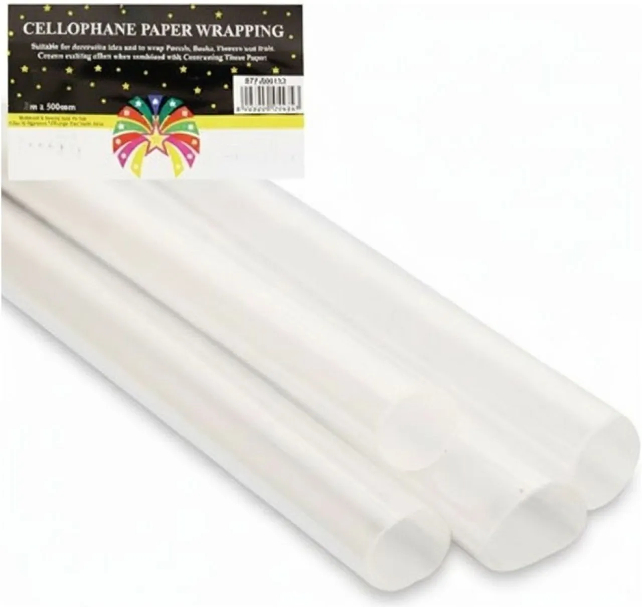 Vensico Clear Cellophane Gift Wrap Sheet 500mm x 2m Plastic Gift Wrapper