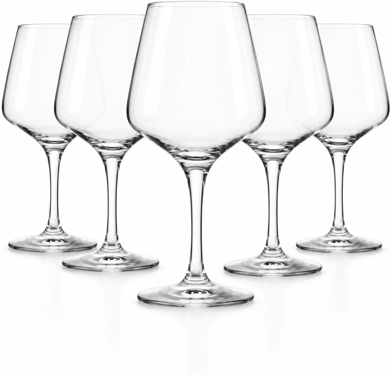 Wobuciko (Pack of 6) Clear Crystal Wine Glasses Stemmed Set of 6 - 360ml Champagne  Glass Set