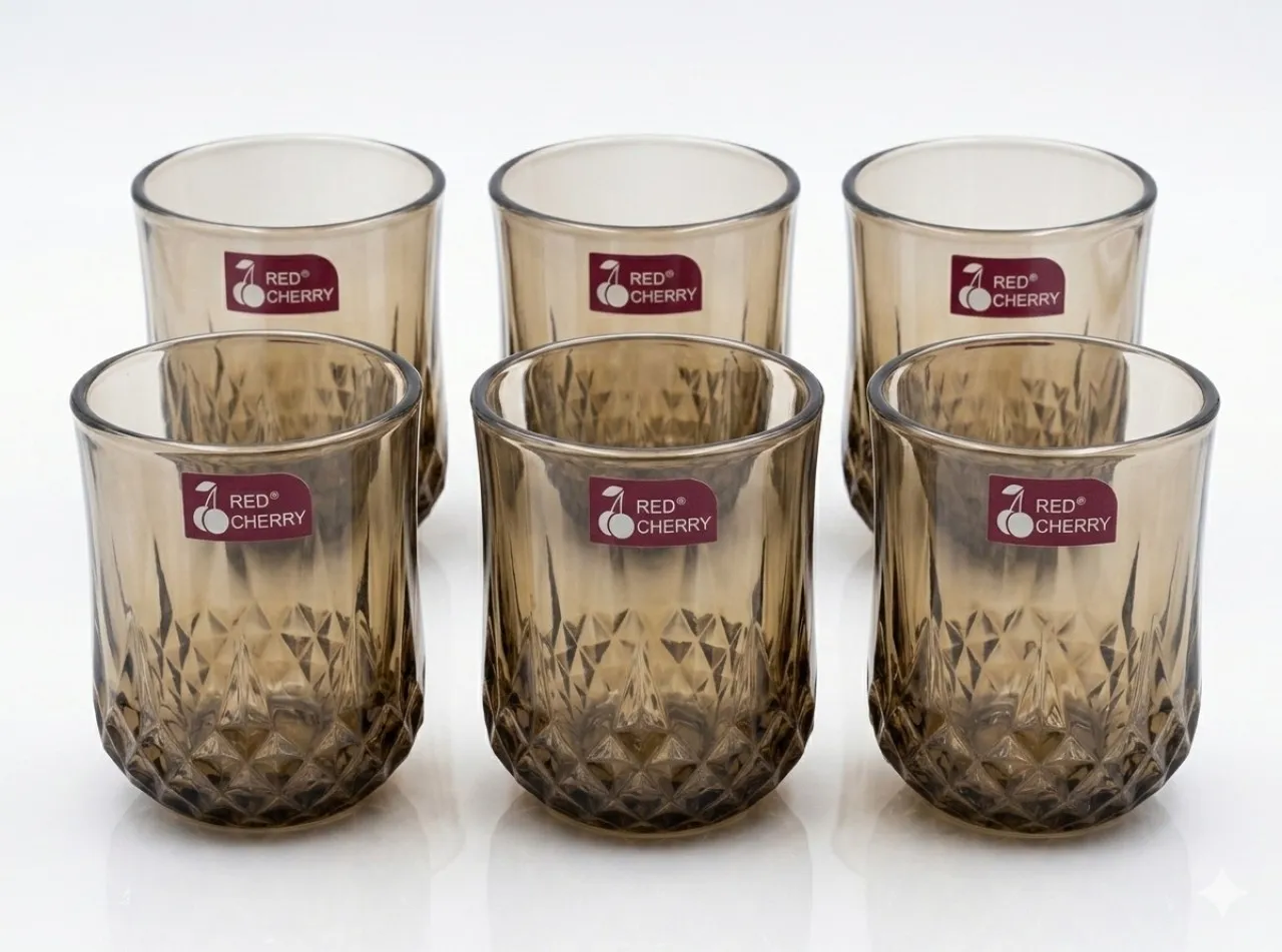 RED CHERRY (Pack of 6) WISKG-001-GLS-15W Whisky  Glass Set