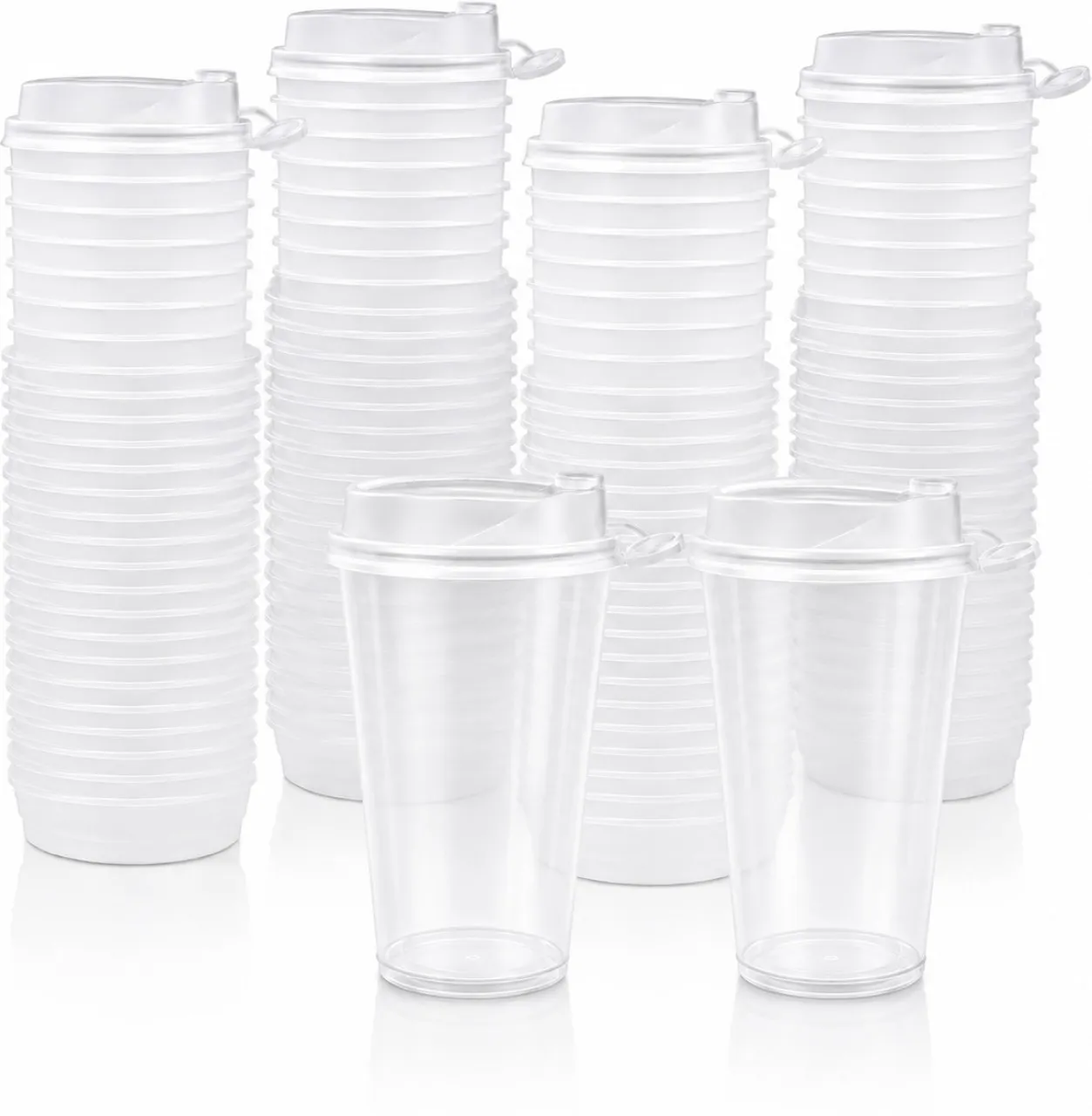 Cassie Dee (Pack of 25) Thickened Smoothie Milkskshake Cups with Lids Water/Juice  Glass Set
