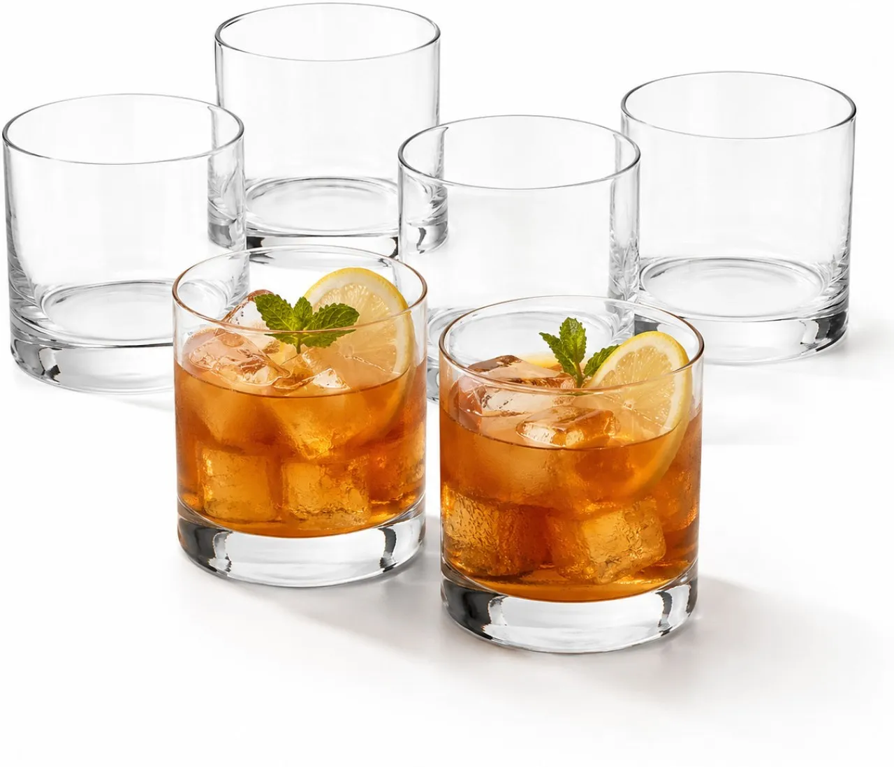 Wobuciko (Pack of 6) Clear Glass Whisky Tumblers Set of 6 - 280ml Whisky  Glass Set