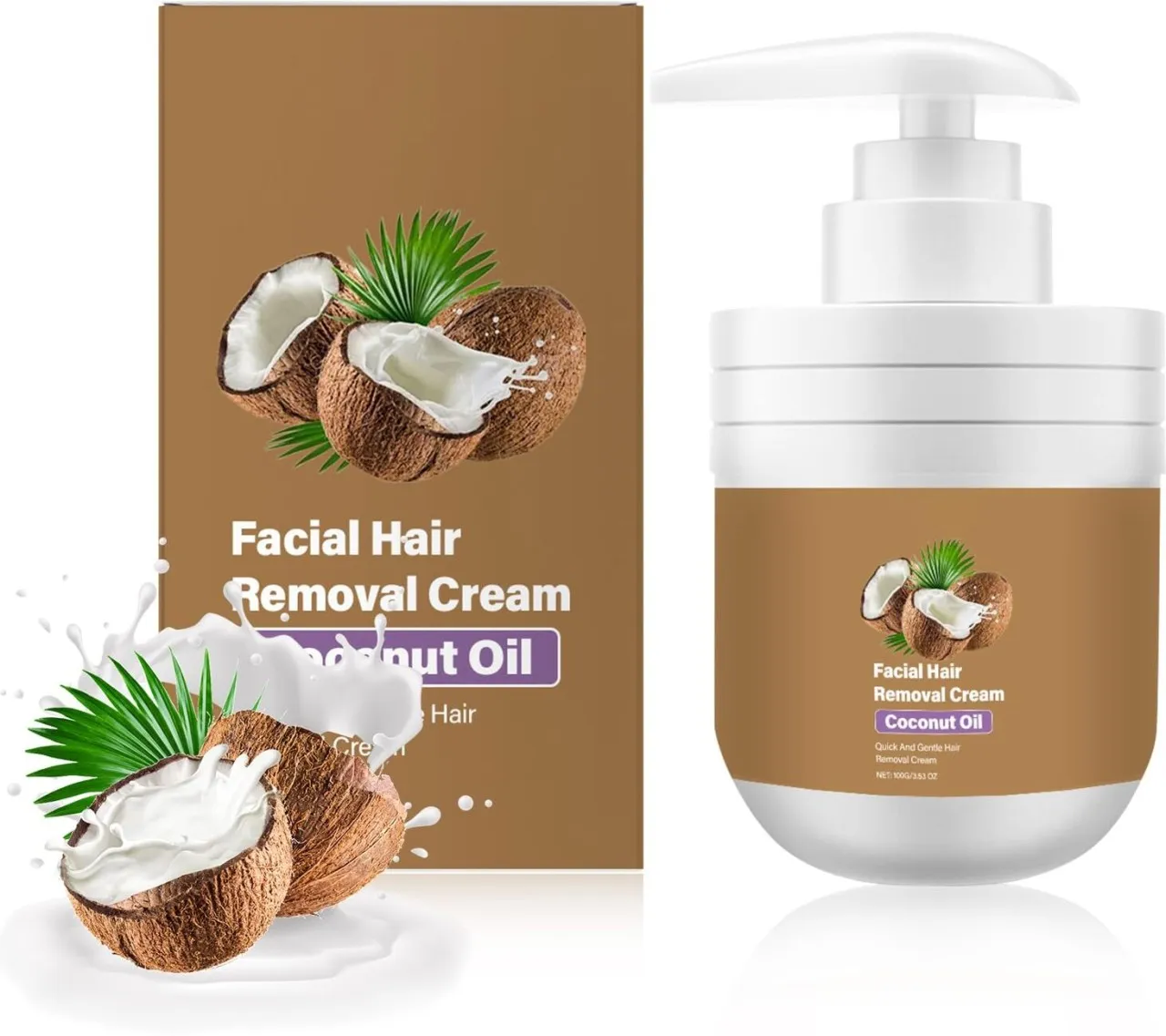 SHIJIN Coconut Oil Facial Hair Removal Cream, Facial Hair Removal Cream for Women, Facial Depilator…