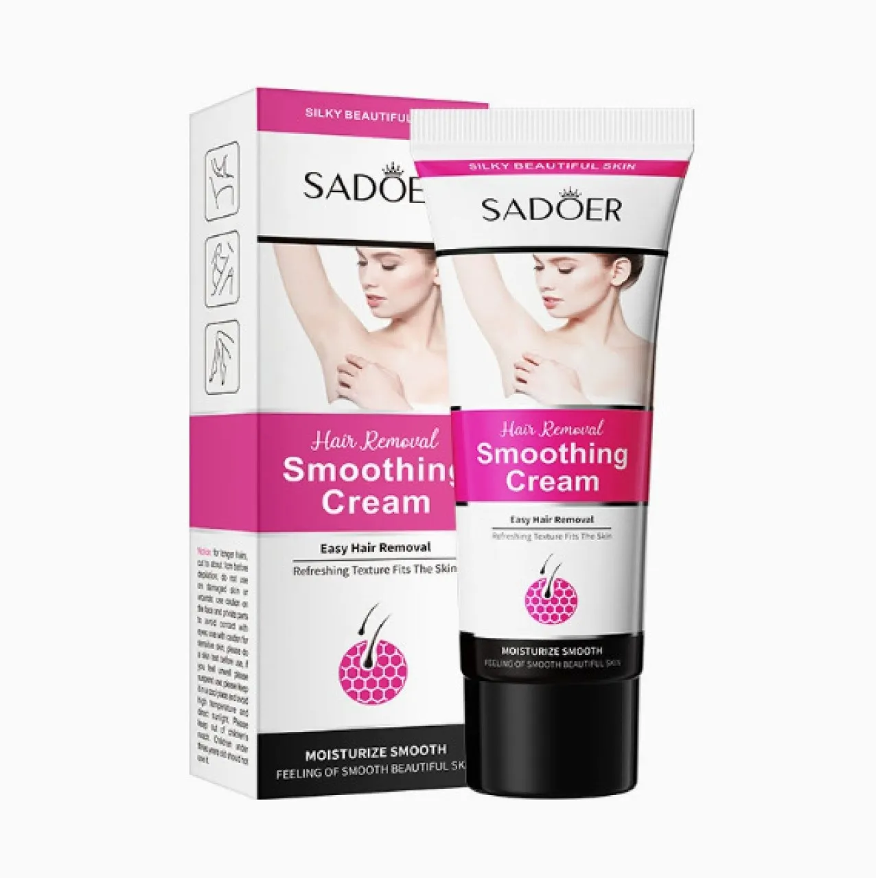 SADOER Smooth Hair Removal Cream Moisturizes, Smoothes, and Rejuvenates Skin, Cleans and Removes Ar…