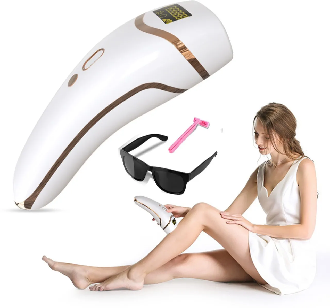 Duomi IPL Hair Removal Device for Men and Women, Painless Whole Body Laser Epilator with 5 Energy L…