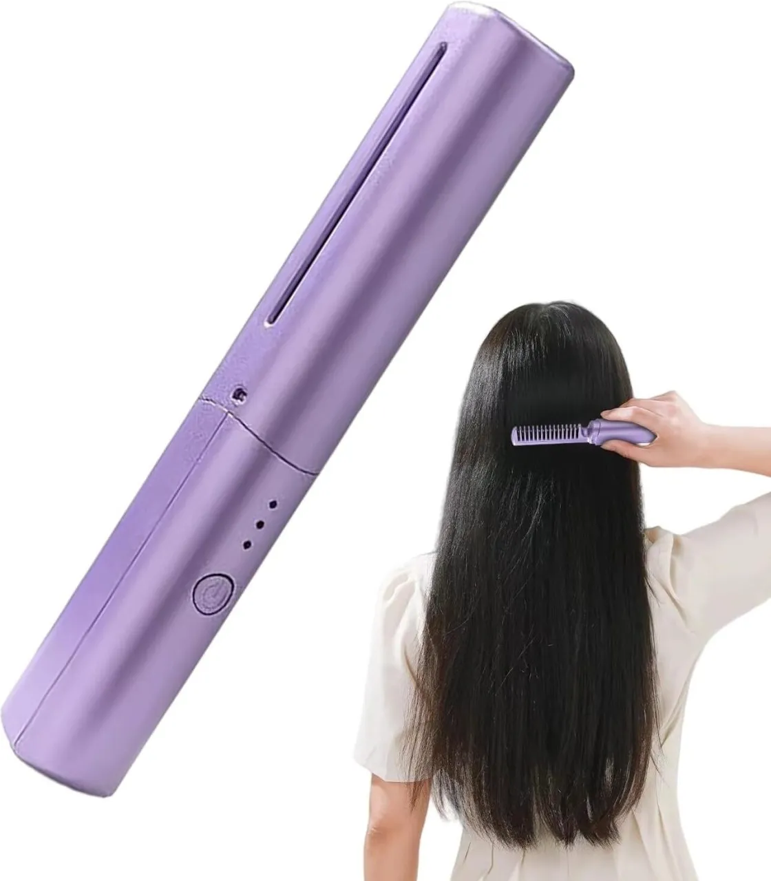 Happyfun Hair Straightener Brush - Ceramic Anti Static Styling Comb, Electric Hair Straightening To…