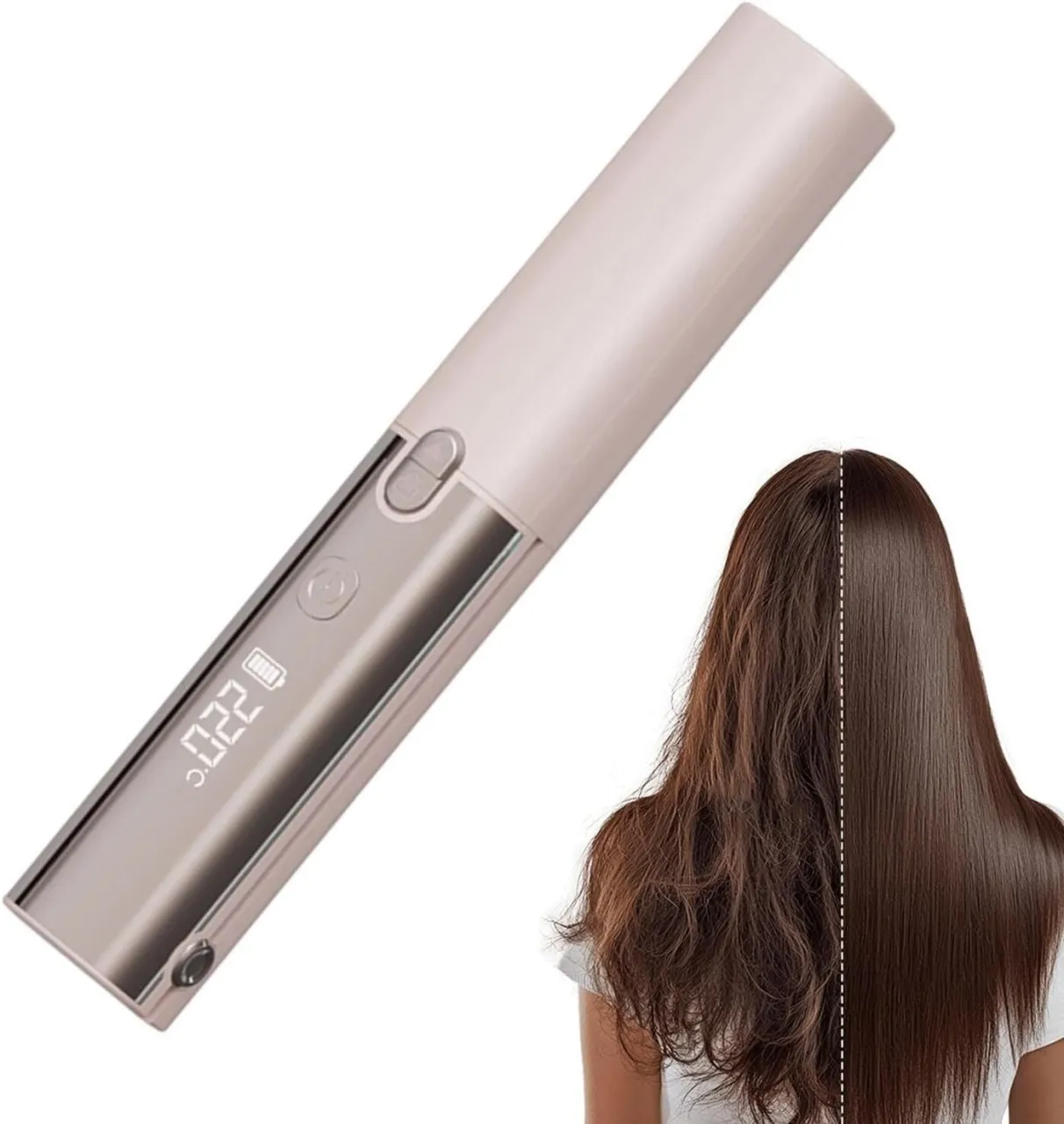 linglian Cordless Straightener - Styling Curling Iron with 4 Temp Settings - Fast Heating Flat Iron…