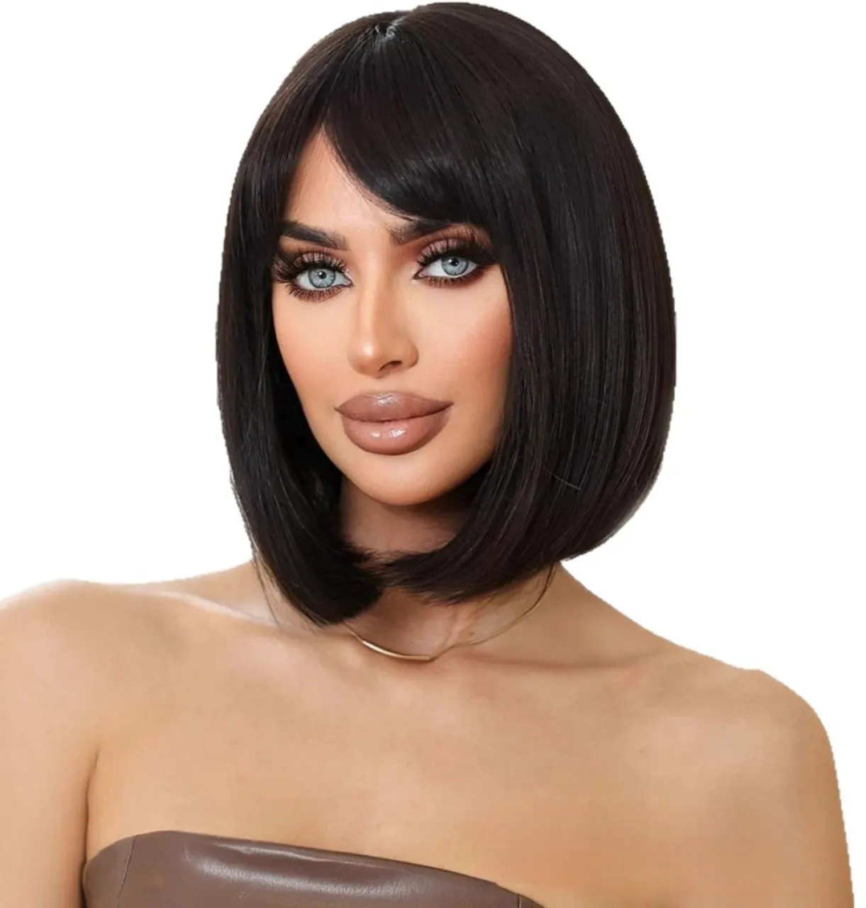 10-Inch Peruvian Human Hair Bob Wig Short Hair Wig