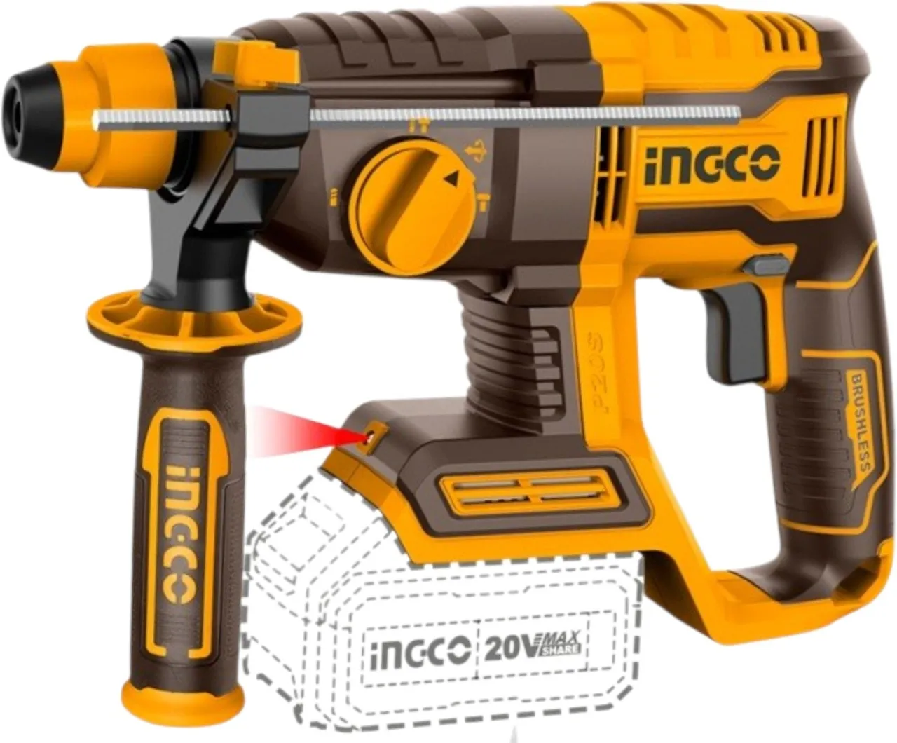 Ingco Cordless 20V 22mm Rotary Hammer Drill