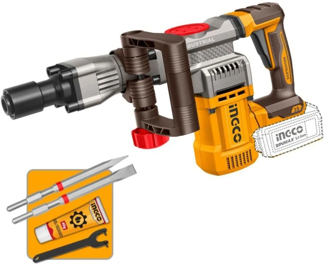 Ingco Cordless Demolition Breaker Rotary Hammer Drill