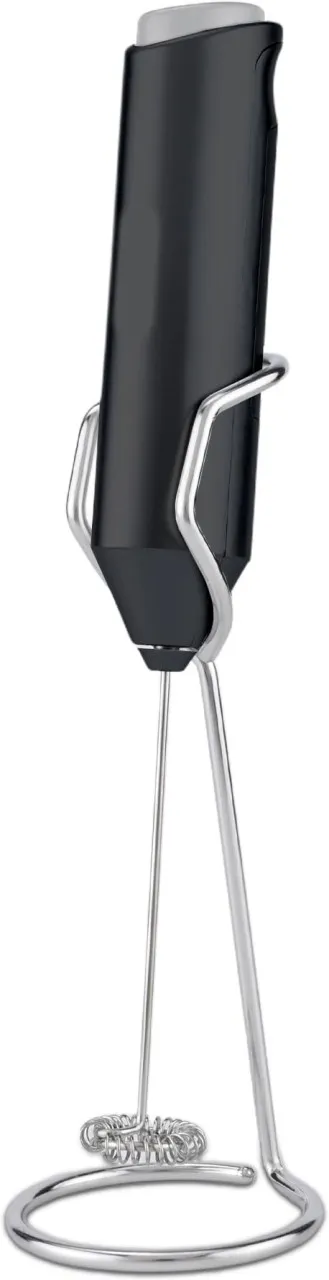 Finevr Handheld Milk Frother with Stand - Stainless Steel Electric Whisk - Portable Battery-Operate…