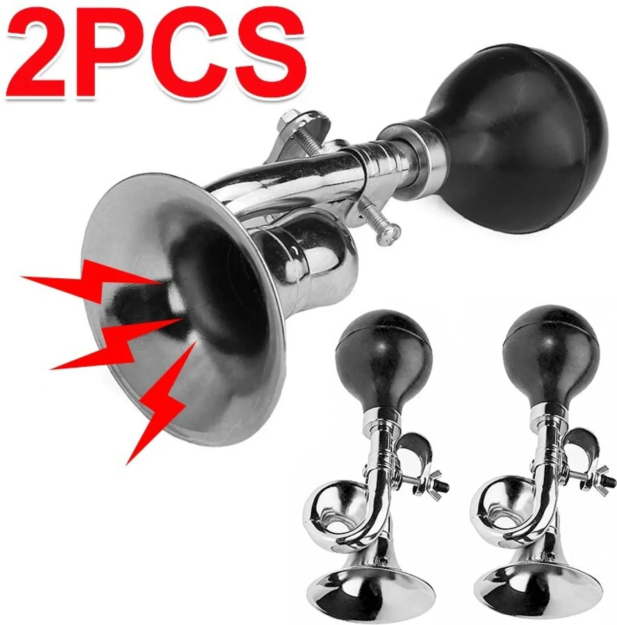 Siyathemba Mall 2 Pcs Clown Hooter Squeeze Bulb Horn Loud Air Warning Bicycle Accessory Handle Bar