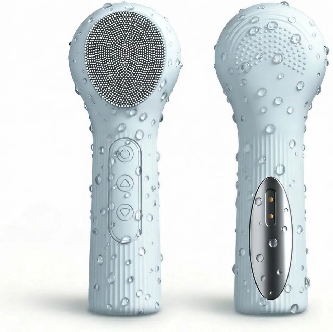 LIUHUI Electric Silicone Facial Cleansing Brush, 3 Modes & 45°C Thermal Heating, IPX7 Waterproof, R…