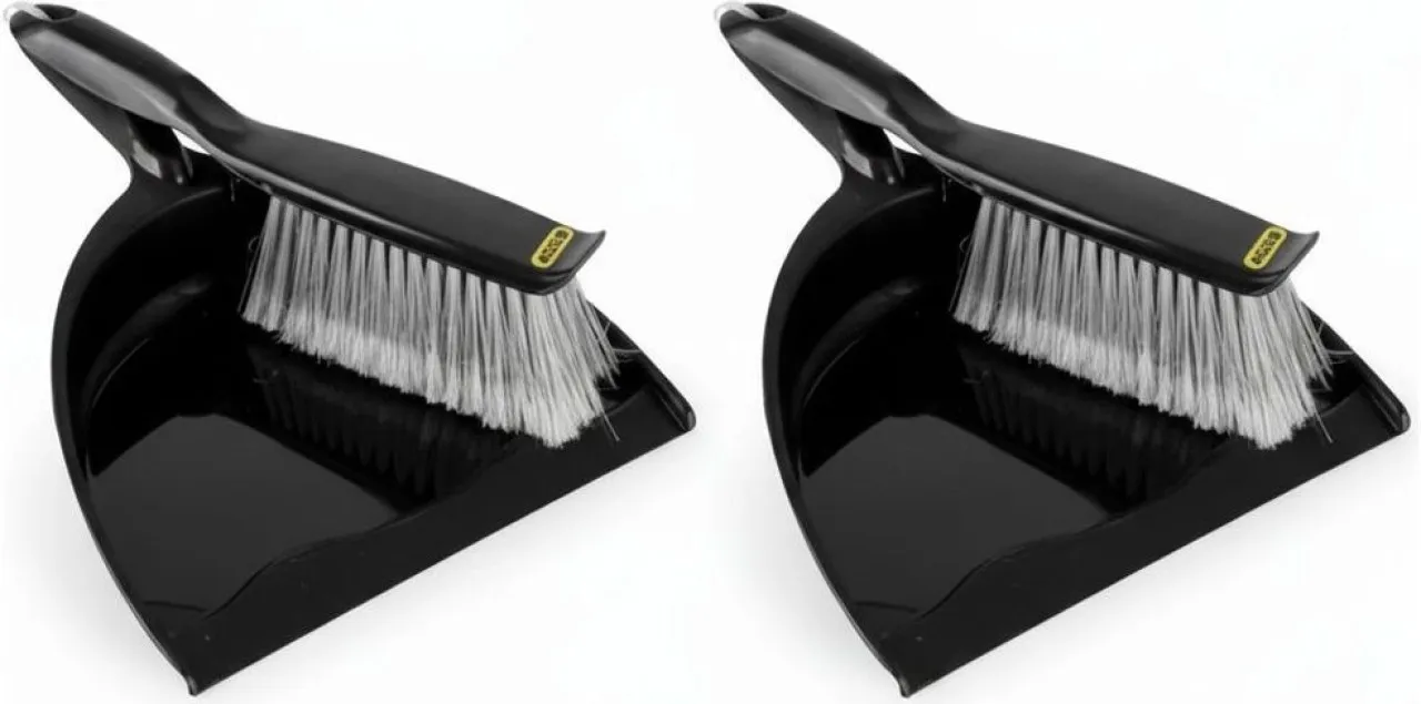 Vensico Dustpan & Brush Set Black Home  Dustpan