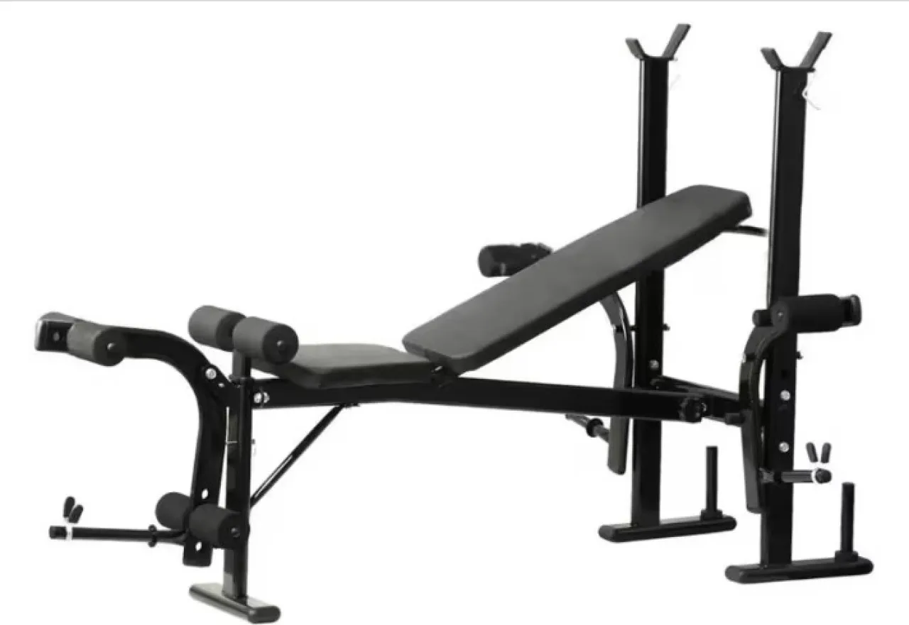 GL Adjustable Weight Lifting Bench with Barbell Rack Home Gym Combo