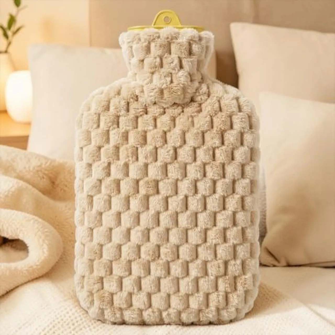 Zzztrade 2L Large Soft Sherpa Fluffy Soft Plush Fleece Hot Water Bottle winter 2000 ml Hot Water Bag