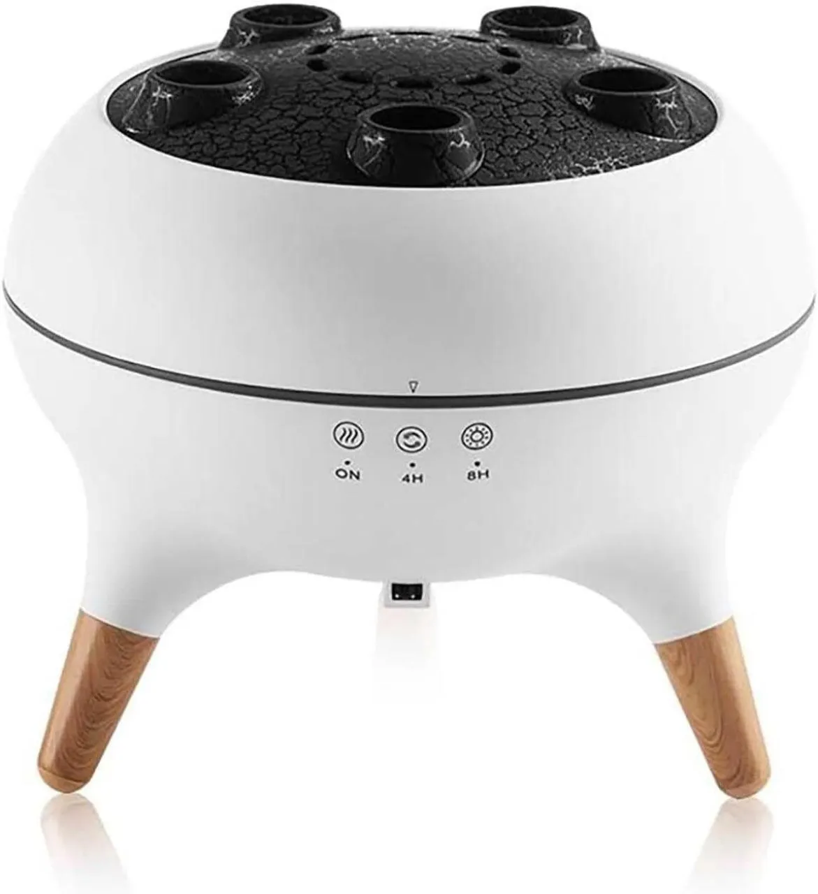 WEIWEISTORE Multi-Hole Fog Ring & Flame Aroma Humidifier – Jellyfish Dynamic LED Light, Wood Grain …