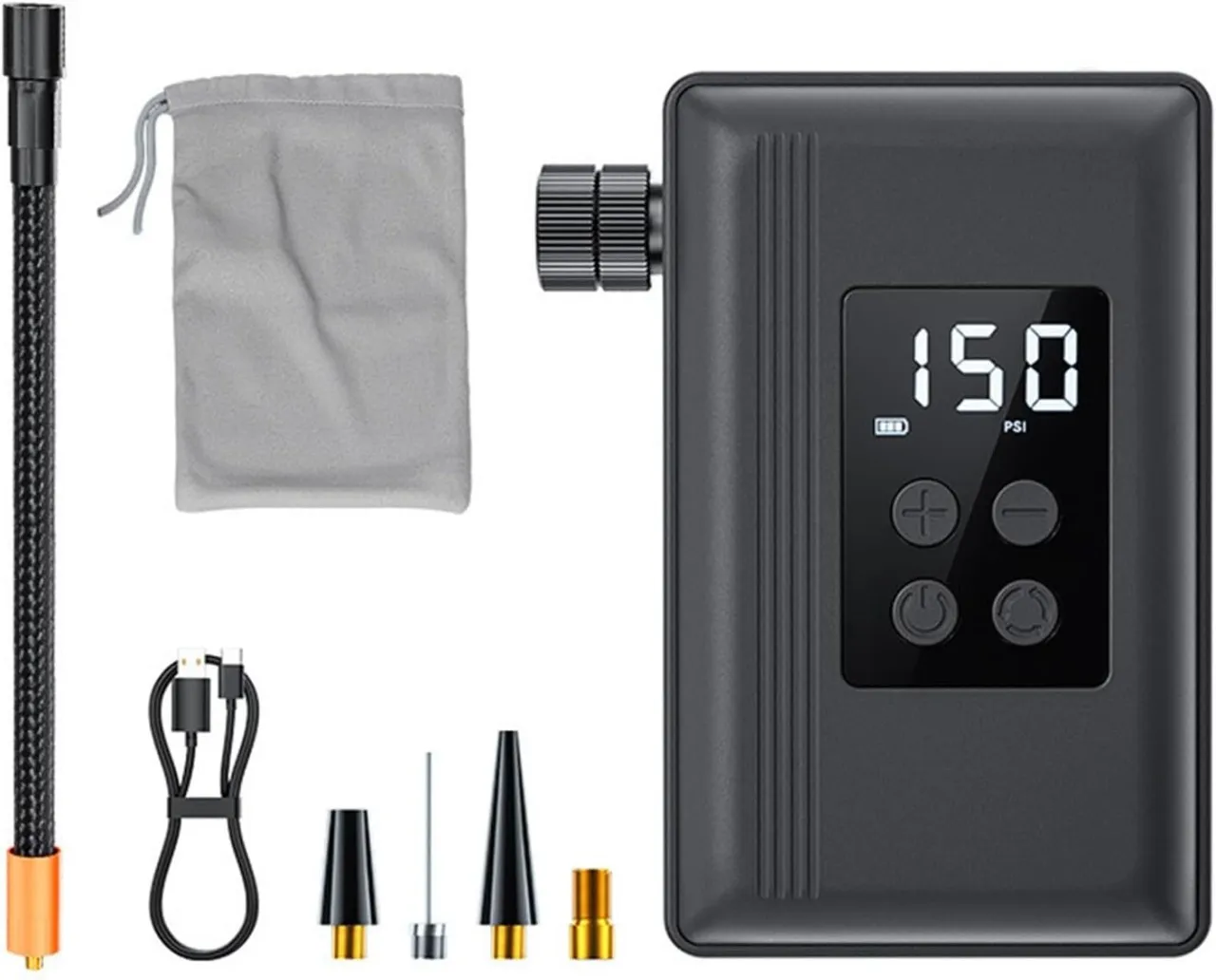 LIUHUI Multipurpose Digital Air Compressor Compact ABS Tire with LED Display for Road Bikes Motorcy…