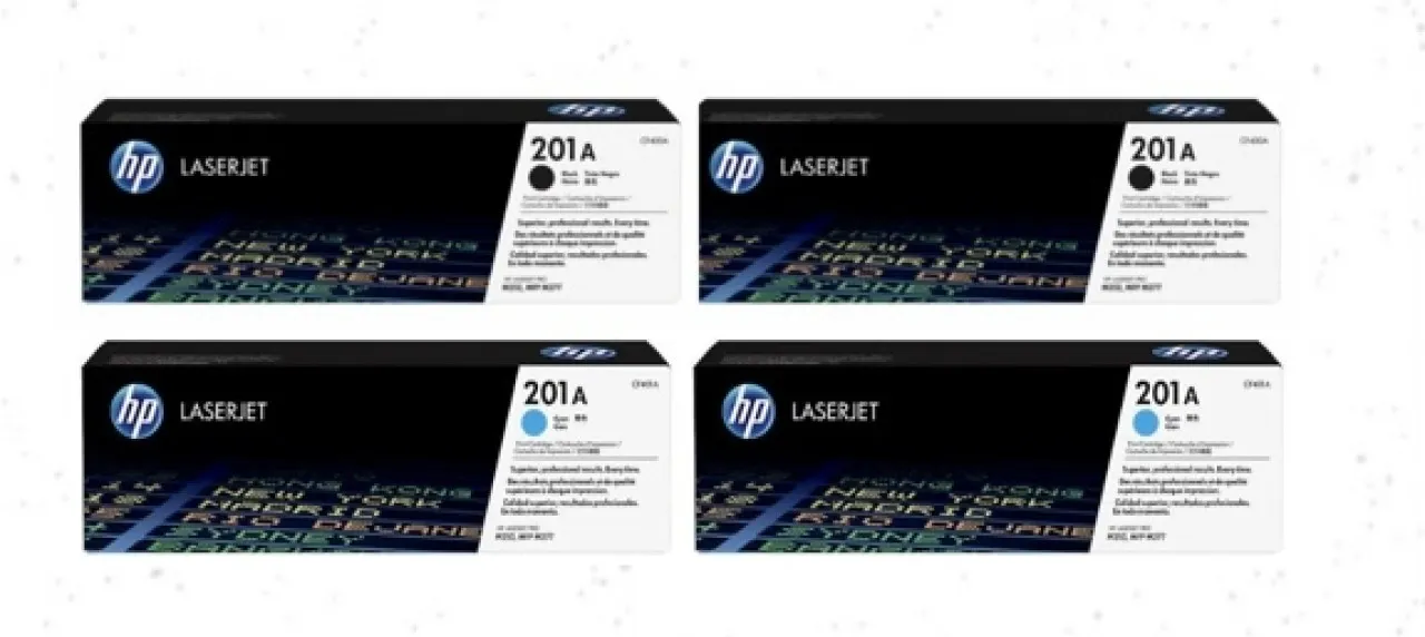 HP Genuine HP 201A Black & Cyan Multipack Toner Cartridge (1,500 pages) 4PC Black and Tri Colour Co…