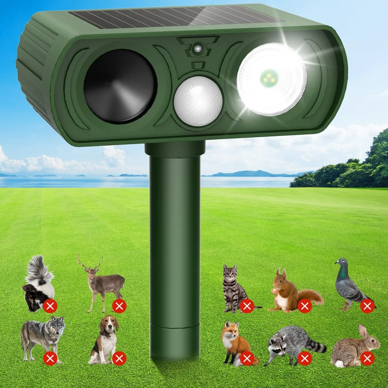 Bloom Box Solar Animal Repellent Outdoor, Deer Repellent Devices Waterproof, Cat Squirrel Rabbit Do…