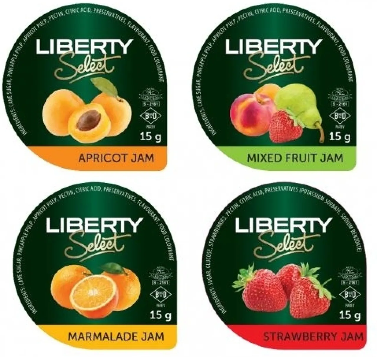 Liberty Select Jam Portions Assorted 15 g