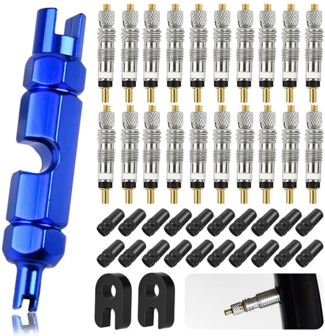 NANSHI Valve Core Remover Tool Kit Valve Stem Core for Tubeless Bike Tires Baseball Kit