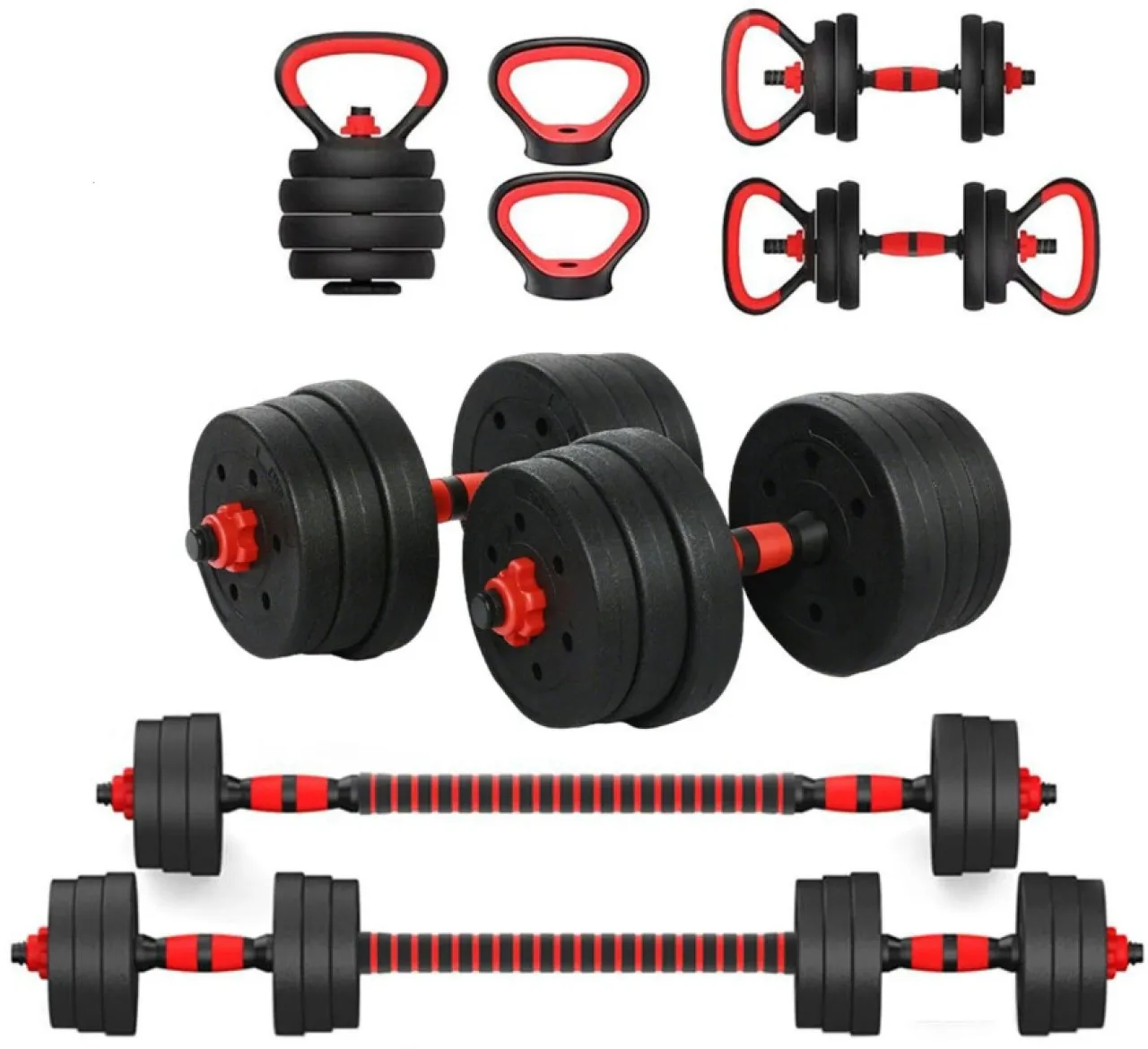 Musketeers Gym Weightlifting Adjustable Barbell and Dumbbells Weight Set-Fitness - 40 kg Dumbbell K…
