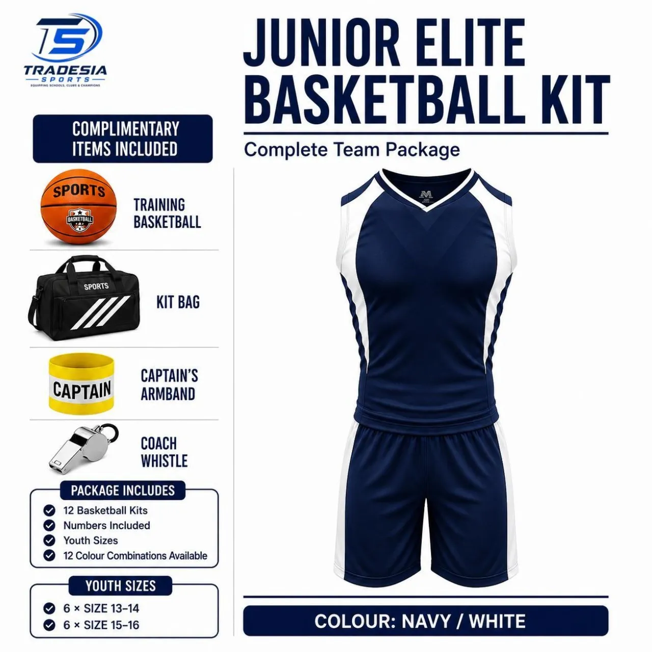Tradesia Sports Basketball / Volleyball Junior 12 Piece Set Basketball Kit