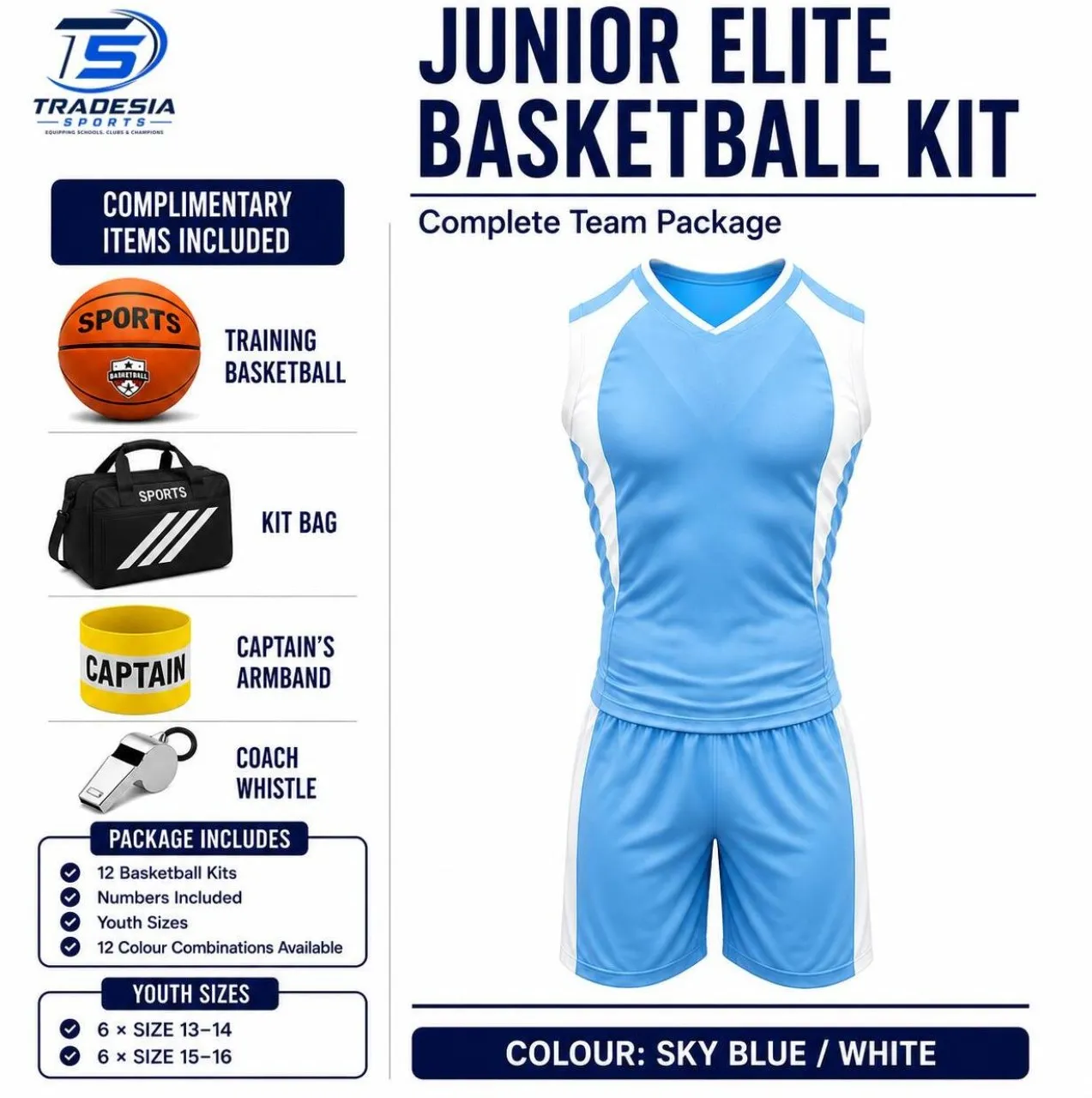 Tradesia Sports Basketball / Volleyball Junior 12 Piece Set Basketball Kit