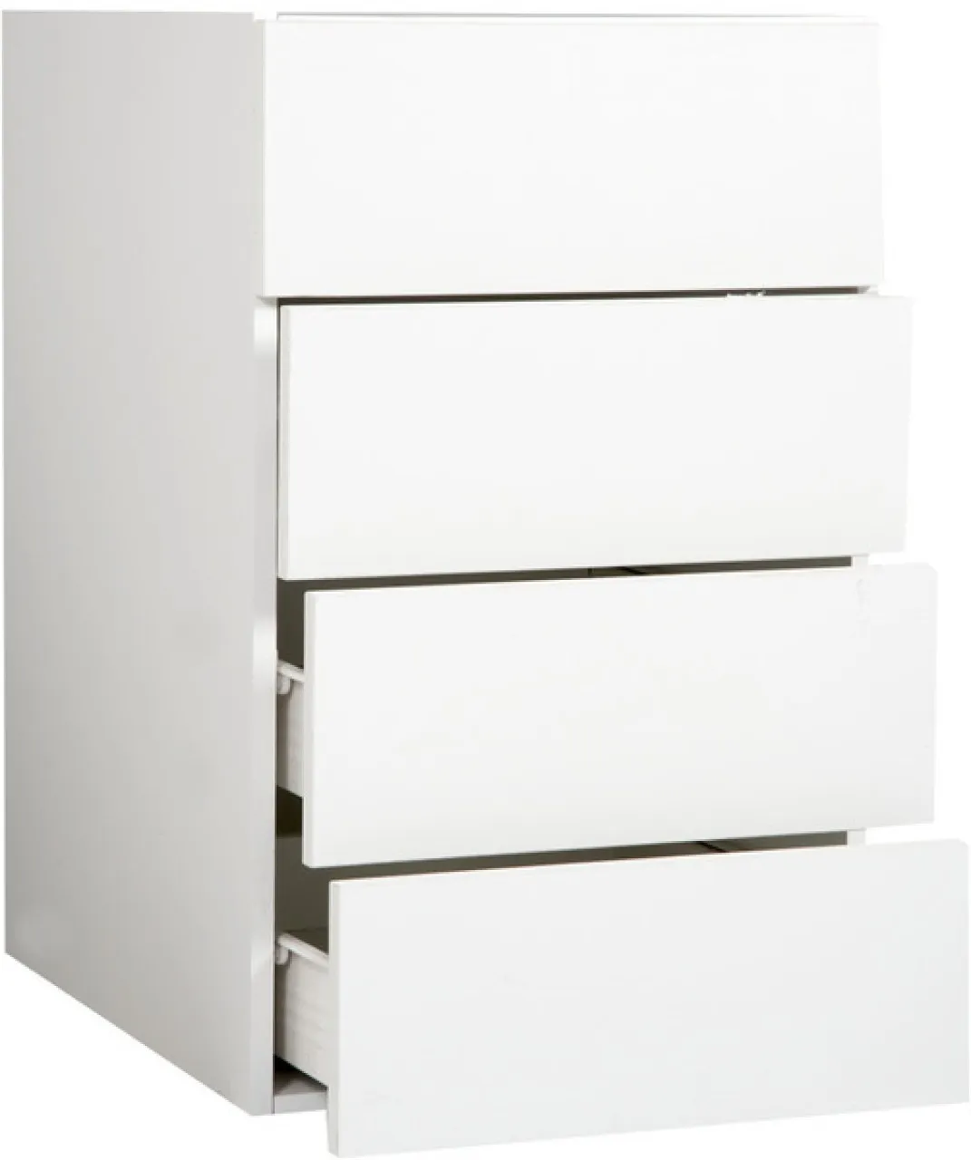Unique 4-Drawer Kitchen Base Unit White Slimline Utility Drawer Cupboard 450 x 560 x 720 mm Solid W…