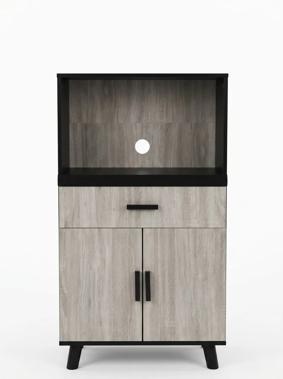 PRO FURN' with microwave space Solid Wood Kitchen Cabinet