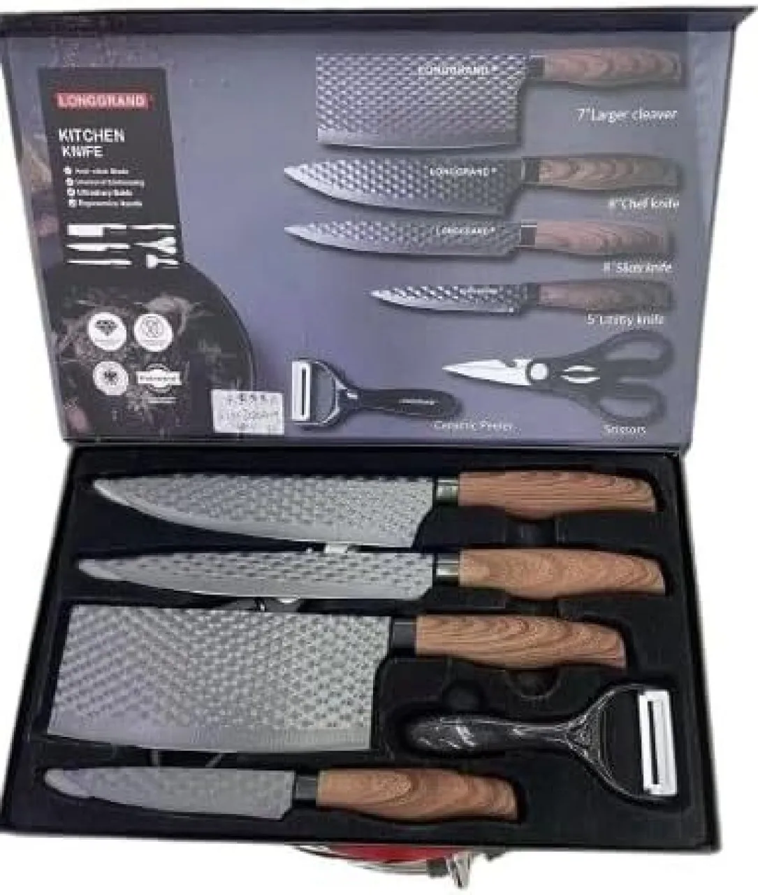 ShopMarket 1 Piece Stainless Steel Bread, Steak Non Stick 6 Piece Knife Set