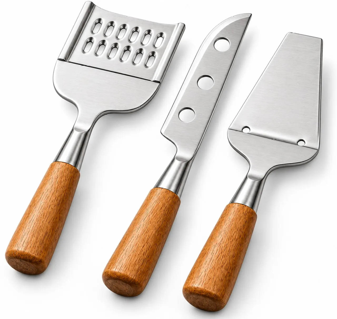 cheese 3 Piece Stainless Steel, Wood Cheese 10923172
